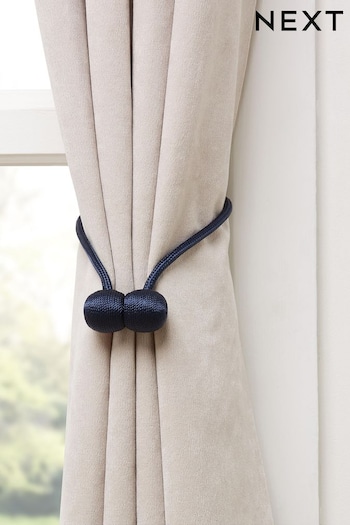 Navy Blue Set of 2 Magnetic Curtain Tie Backs (126092) | £10