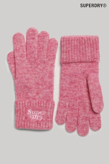 Superdry Pink Rib Knit Gloves (126485) | £20