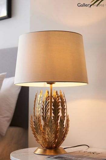 Gallery Home Gold Daphnie Gold Leaf 1 Bulb Table Lamp (126495) | £190
