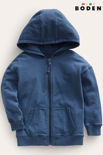 Boden Blue Garment Dye Zip-Though Hoodie (126706) | £32 - £37