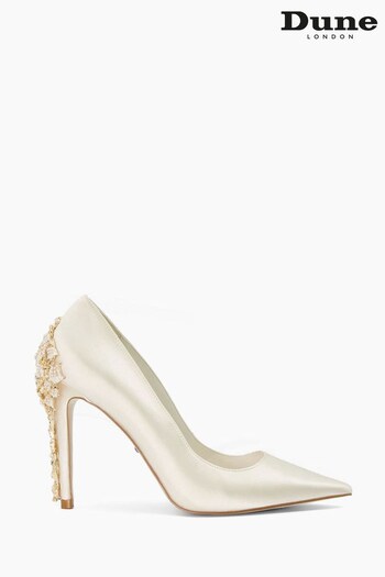 Dune London Cream Boutiques Caged Heel Courts (126749) | £195