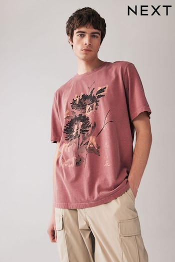 Pink Wash Japan Graphic Print T-Shirt (127084) | £18
