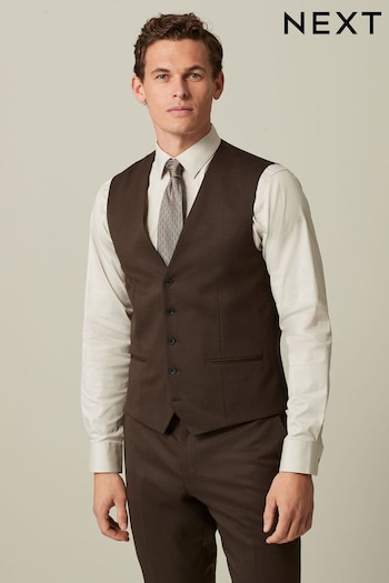 Brown Wool Blend Suit Waistcoat (127124) | £59