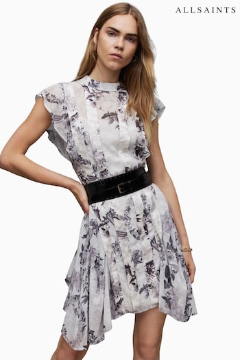 AllSaints Fleur Audrey White Dress (127245) | £199