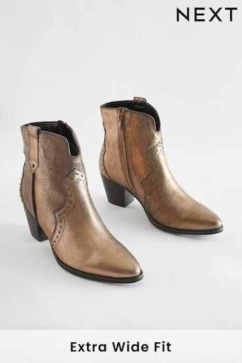 Metallic Extra Wide Fit Forever Comfort® Leather Cowboy/Western Boots (127416) | £59