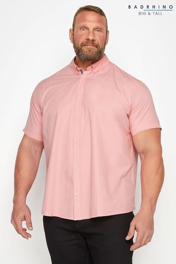 BadRhino Big & Tall Pink Short Sleeve Poplin Shirt (127464) | £24