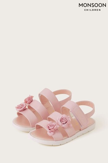 Monsoon Pink Rose Shimmer Sandals (127658) | £24 - £26