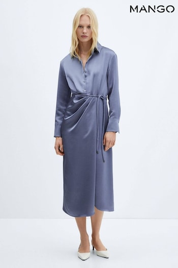 Mango Satin Shirt Dress (128215) | £80