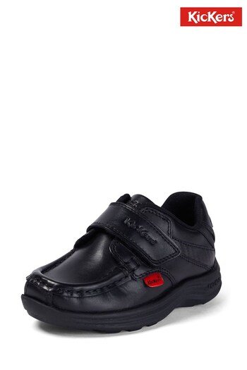 Kickers Black Reasan Strap Leather Shoes apoyo (128286) | £50