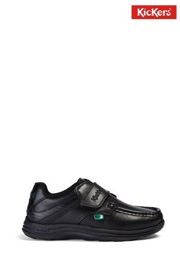Kickers Black Reasan Strap Leather Shoes apoyo (128296) | £55