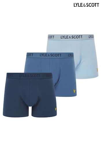 Lyle and Scott Barclay Blue Underwear Trunks 3 Pack (129414) | £31