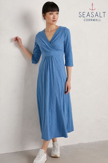 Seasalt Blue Cornwall Chacewater Organic Cotton Jersey Midi Dress (129453) | £70