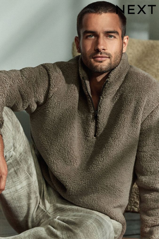 Buy Men s Borg Loungewear Online Next UK
