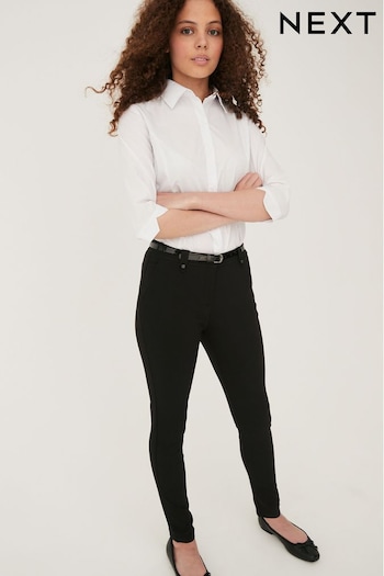 Black Senior Belted Skinny Stretch School Trousers (9-18yrs) (129870) | £11 - £17