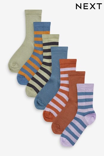 Stripe Cotton Rich Ribbed Socks 7 Pack (129887) | £7.50 - £9.50