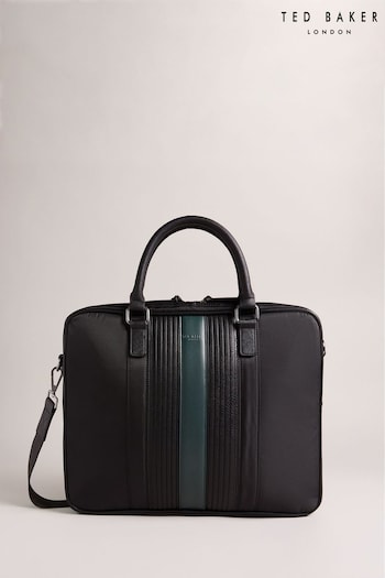 Ted Baker Rooky Black Core Twill Pu Striped Document Bag (130018) | £70