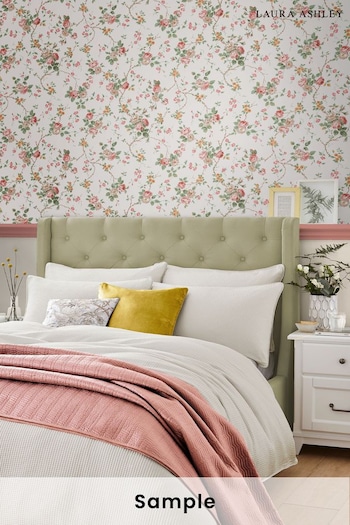 Laura Ashley Antique Pink Mountney Garden Wallpaper (130232) | £1