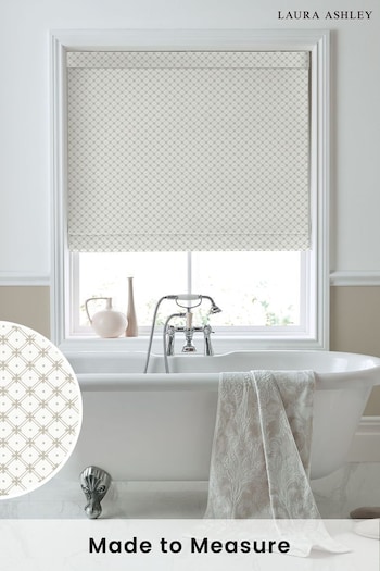 Laura Ashley Dove Grey Wickerwork Made to Measure Roman Blinds (130243) | £84