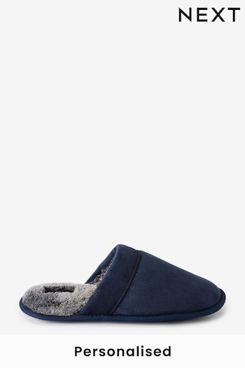 Navy Blue Personalised Slippers (130496) | £18