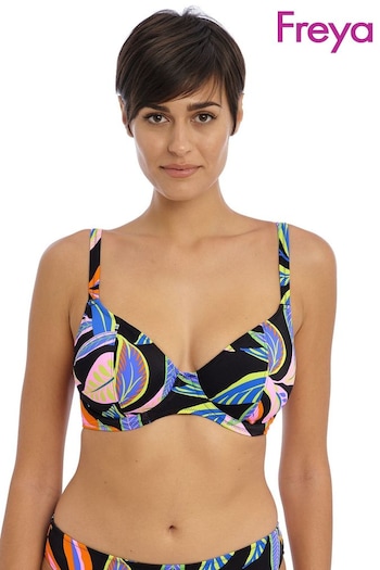 Freya Multi Desert Disco Underwire Plunge Black Bikini Top (130514) | £40