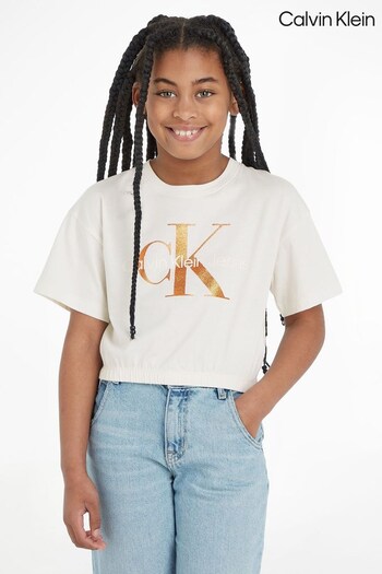 Calvin Beach Klein Kids Bronze Monogram T-Shirt (130619) | £40
