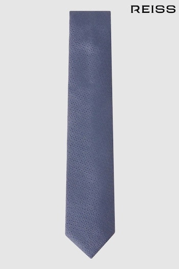 Reiss Airforce Blue Ceremony Textured Silk Blend Tie (130622) | £48