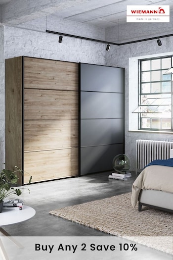 Wiemann Oak Jenson 2.5M Wood Sliding Semi-fitted Wardrobe (131042) | £1,410