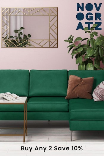 Novogratz Green Chapman Velvet Sectional Sofa (131222) | £600