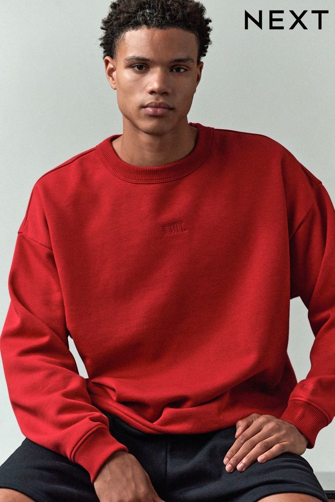 Men s Red Sweatshirts Hoodies Next Official Site