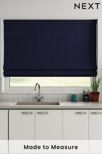 Navy Cotton Made To Measure Roman Blind (131422) | £52