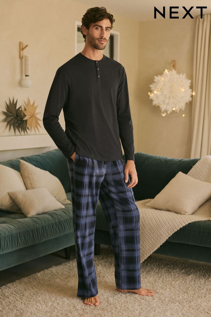 Buy Men s Long Sleeve Long Set Pyjamas Online Next UK