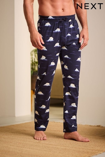 Navy Blue Polar Bear Christmas Cosy Pyjama Bottoms (131708) | £20