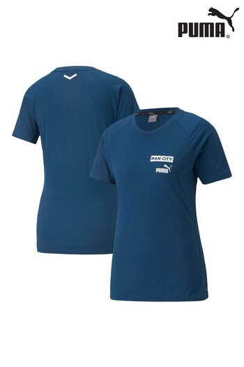 Puma Blue Manchester City Casuals T-Shirt (131792) | £30