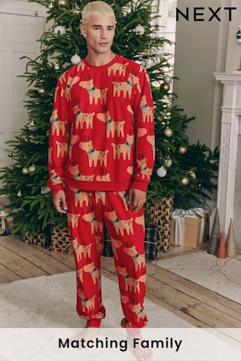 Red Matching Family Mens Christmas Reindeer Pyjamas (131874) | £26