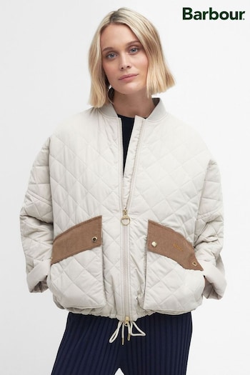 Barbour® White ReEngineered Bowhill Bomber Style Quilted Jacket (132111) | £179