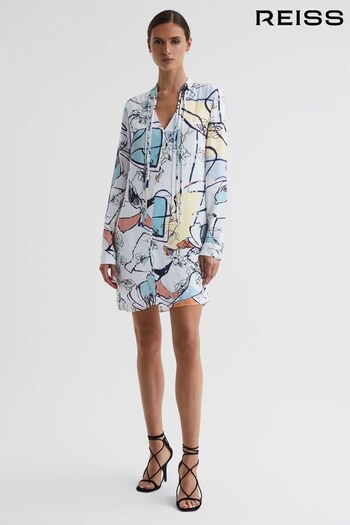 Reiss Multi Margarite Printed Shift Dress (132130) | £188