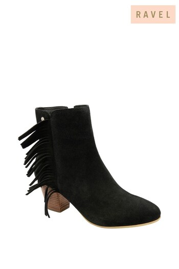 Ravel Black Suede Leather Ankle Boots (132689) | £95