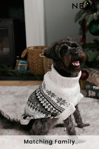 Grey Snowflake Matching Family Pet Knitted Christmas Jumper (132958) | £17 - £25