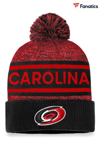 Fanatics Red NHL Carolina Hurricanes Authentic Pro Rinked Cuffed Pom Knit Hat (133011) | £25