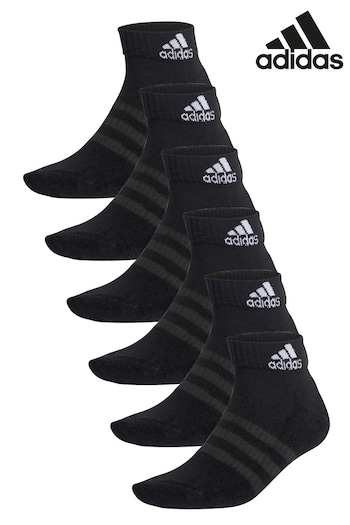 adidas Black Adult Cushioned Ankle Socks 6 Pairs (133305) | £18
