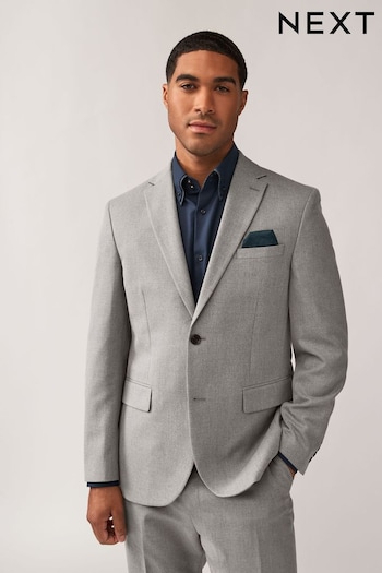 Grey Regular Fit Textured Suit Jacket (133527) | £64