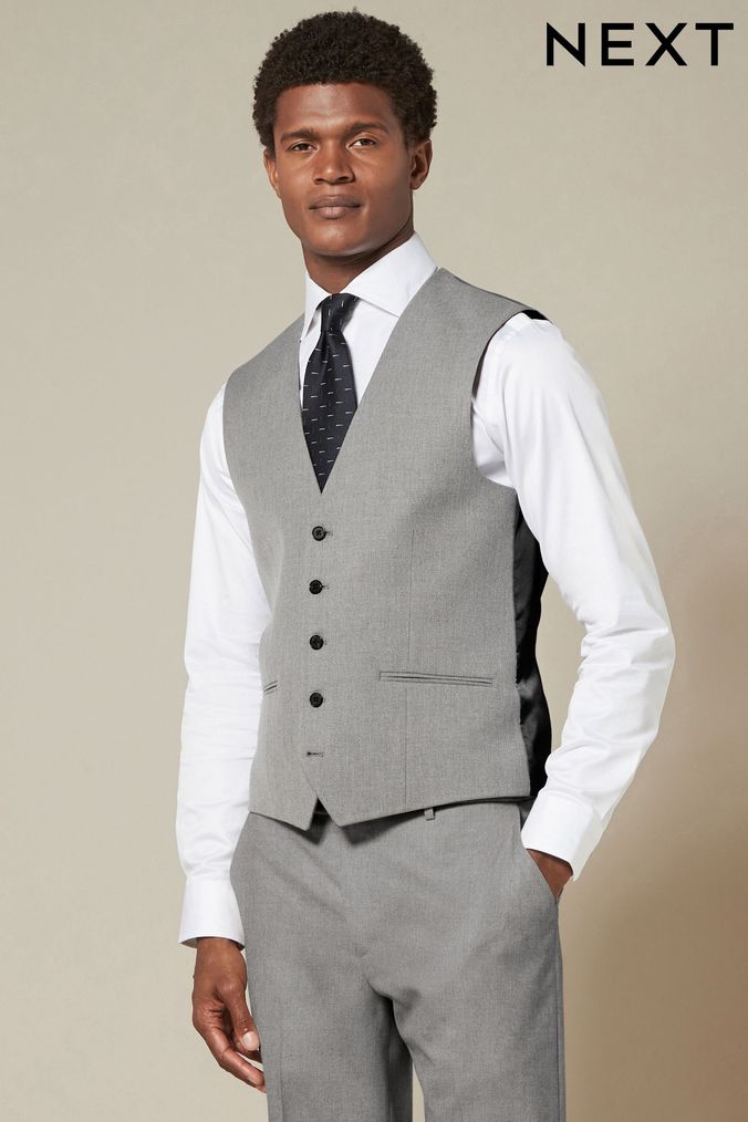 Mens Grey Waistcoats Grey Suit Waistcoats Next UK