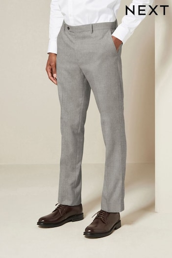 Grey Slim Fit Textured Suit Trousers (133548) | £35