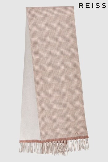 Reiss Biscuit Eve Wool Blend Double-Sided Embroidered Scarf (133611) | £98