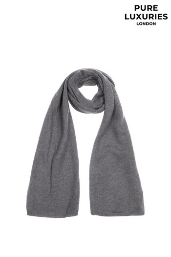 Pure Luxuries London Grey Oxford Cashmere Scarf (134014) | £50