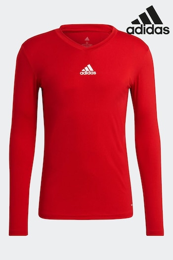 adidas style Red Football Teamwear Base Layer Long Sleeve Top (134021) | £20