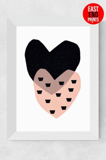 East End Prints White Two Hearts Framed Print (134108) | £47 - £132