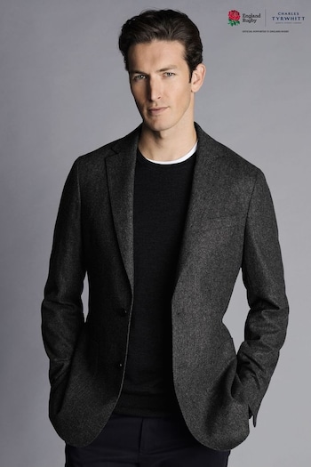 Charles Tyrwhitt Grey Twill Wool Unstructured Slim Fit Jacket (134114) | £230