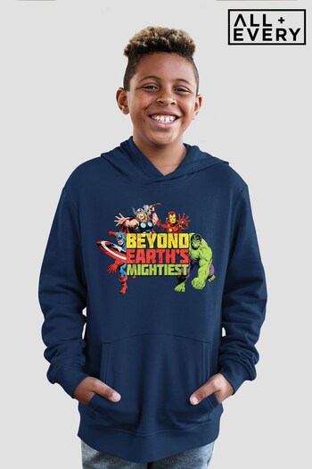 All + Every Blue Marvel Avengers Attack Beyond Earths Mightiest Kids Hooded Sweatshirt (134132) | £35