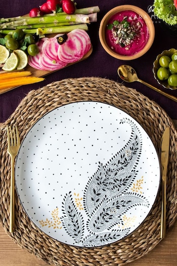 Sara Miller Artisanne Noir Set of 4 Dinner Plates (134144) | £70